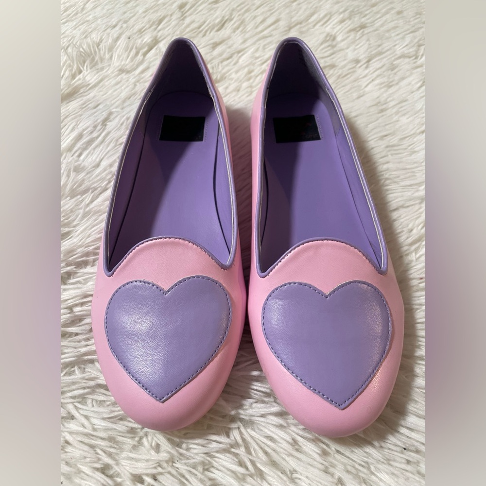 YRU Strange Cvlt Cult Hearts Kawaii Pastel Goth Lolita Punk Lydia Flats Shoes 9